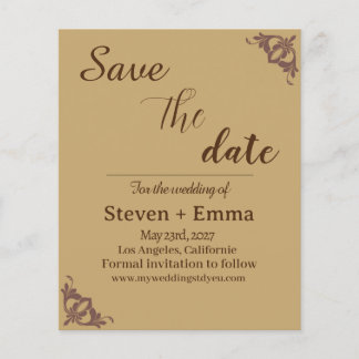 Budget modern Wedding Save the Date stationery  Flyer