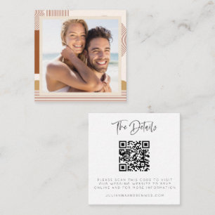 Budget Modern Wedding Website QR Code Photo Card