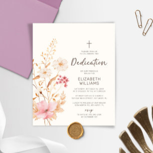 Budget Modern Wildflower Garden Dedication Invite