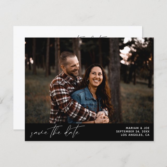 Budget Modrn Chic Photo Horizontal Save the Date B (Front/Back)