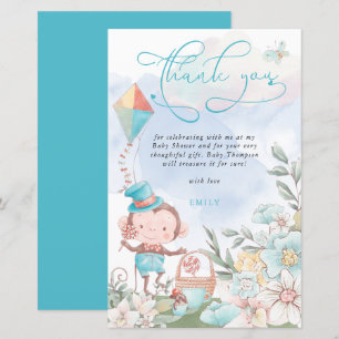 Budget Monkey Boy Baby Shower Picnic Thank You