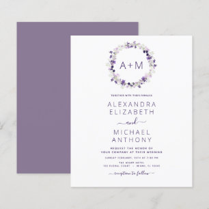Budget Monogram Floral Dusty Purple Wedding