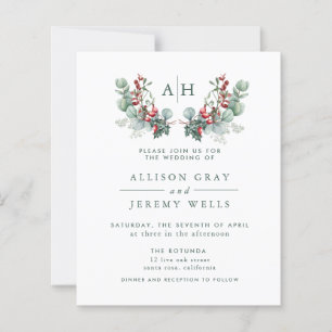 Budget Monogram Floral Wedding Invitation Flyer