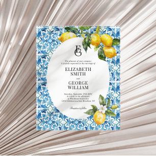 BUDGET Monogram Lemon Blue Mediterranean Wedding