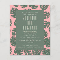 Budget Monstera Plant Botanical Pink Green Wedding