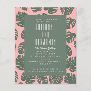 Budget Monstera Plant Botanical Pink Green Wedding