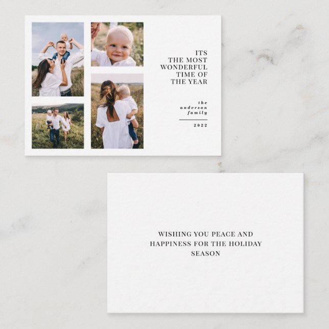 budget Most wonderful time christmas multi photo   Card (Front/Back)