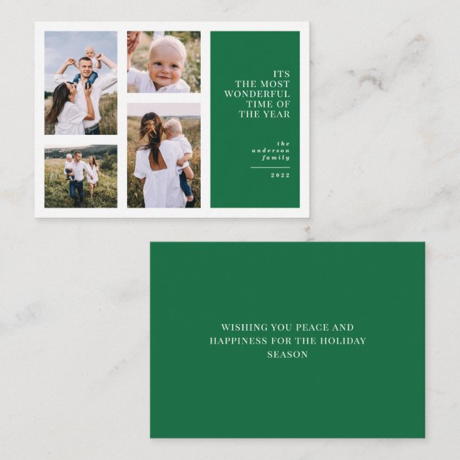 budget Most wonderful time christmas multi photo   Card (Front/Back)
