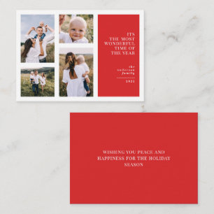 budget Most wonderful time christmas multi photo   Card