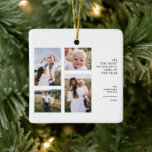 budget Most wonderful time christmas multi photo  Ceramic Ornament<br><div class="desc">Modern,  graphic minimal christmas multi photo holiday design. Graphic modern 4 photo design with most wonderful time of the year</div>