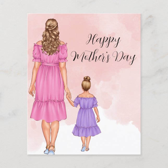 Budget Mother and Daughter Mothers Day Card (Front)