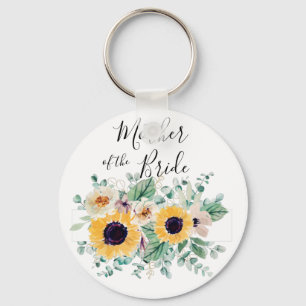 BUDGET Mother Bride Groom Custom Gifts SUNFLOWERS Key Ring