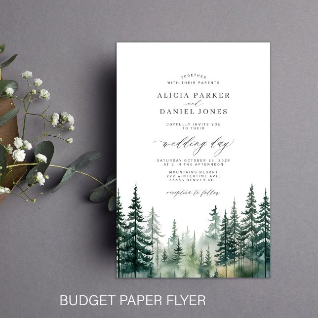 Budget mountain destination wedding invitation flyer (Creator Uploaded)