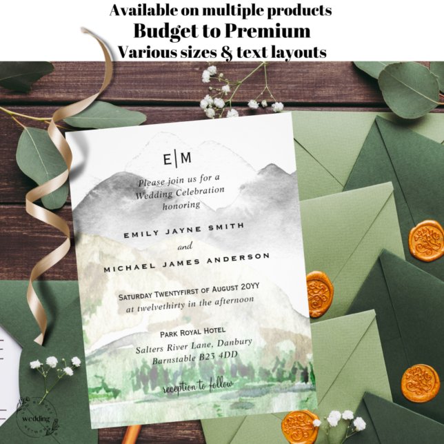 Budget Mountain Pine Trees Winter Wedding Invite Flyer (Creator Uploaded)