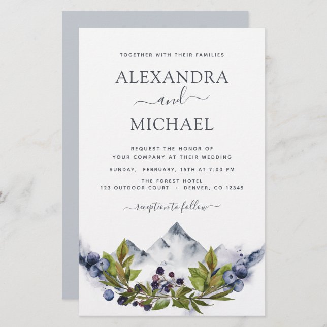 Budget Mountain Rustic Greenery Wedding (Front/Back)