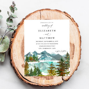 Budget Mountains & Trees Rustic Wedding Flyer