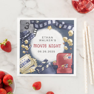 Budget Movie Night Kids Birthday Napkin