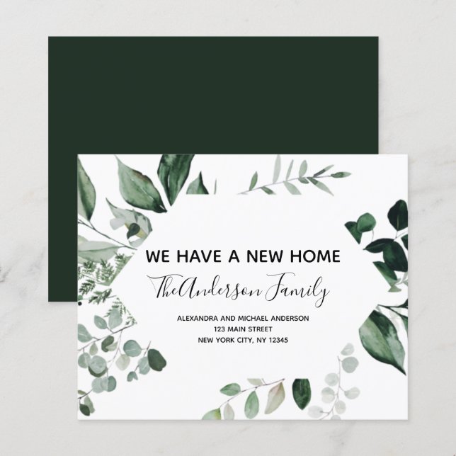 Budget Moving Announcement Eucalyptus Greenery (Front/Back)