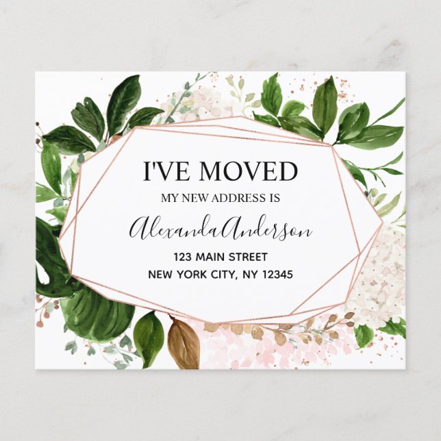 Budget Moving Announcement Eucalyptus Greenery  Flyer (Front)