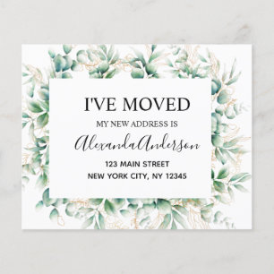 Budget Moving Announcement Eucalyptus Greenery Flyer