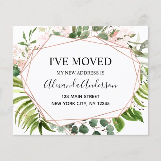 Budget Moving Announcement Eucalyptus Greenery Flyer (Front)