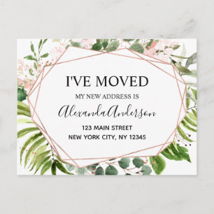 Budget Moving Announcement Eucalyptus Greenery Postcard