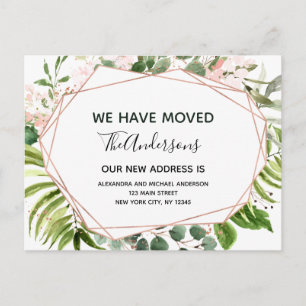 Budget Moving Announcement Eucalyptus Greenery Postcard