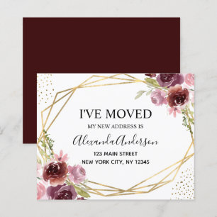 Budget Moving Announcement Floral Geometric
