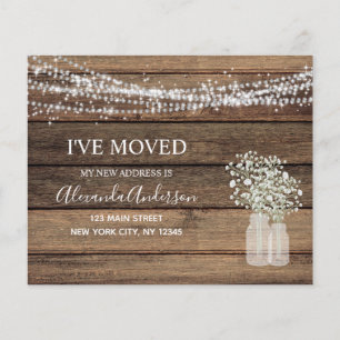 Budget Moving Announcement Rustic Farmhouse Wood Flyer