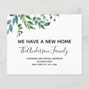 Budget Moving Announcement Spring Greenery