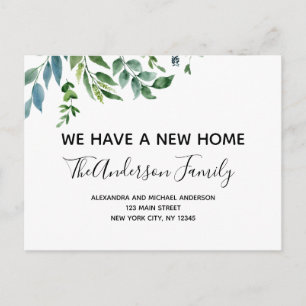 Budget Moving Announcement Spring Greenery Postcar Postcard