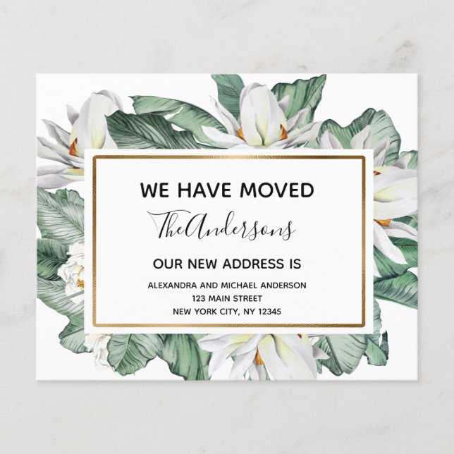 Budget Moving Announcement Tropical Floral (Front)