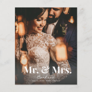 Budget Mr. & Mrs. Vertical Wedding Announcement Flyer
