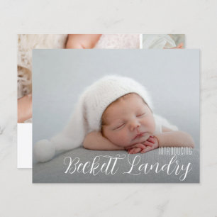 Budget Multi Photo Collage Birth Announcement