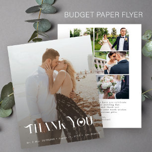 Budget multi photo collage wedding thank you card
