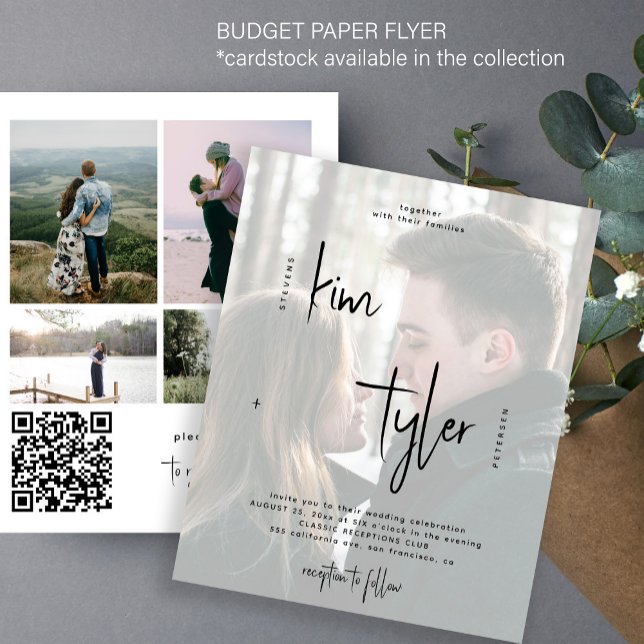 Budget multi photo QR CODE wedding Invitation Flyer (Creator Uploaded)