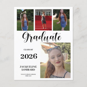 Budget Multiple Photos Graduation Announcement