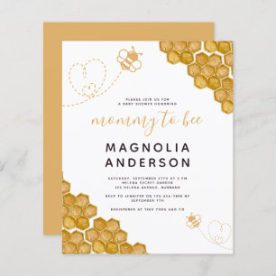 Budget Mummy to Bee Baby Shower Invitation