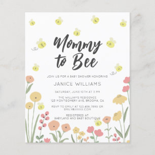 Budget Mummy to Bee Baby Shower Invitation