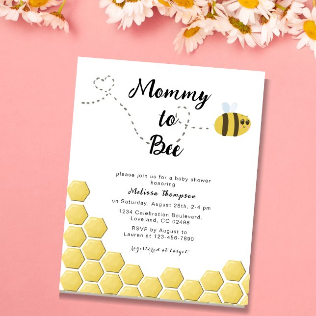 Budget Mummy to Bee Cute Baby Shower Invitation (Creator Uploaded)