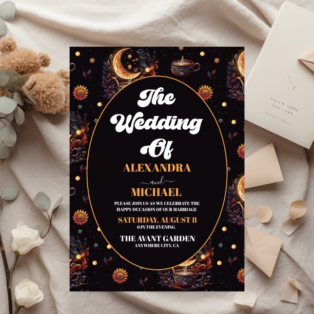 Budget Mystical Black Gold Celestial Stars Wedding (Creator Uploaded)