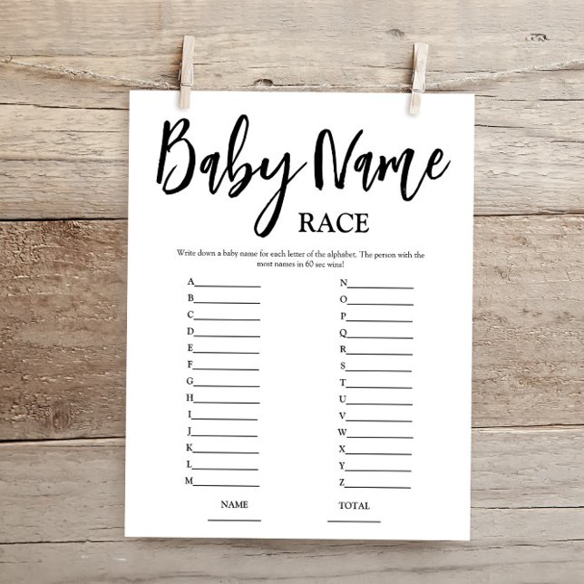 Budget Name Race Baby Shower Game (Creator Uploaded)