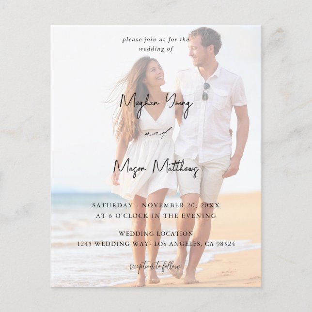 Budget Names Modern Photo 6 Wedding V3 Flyer (Front)