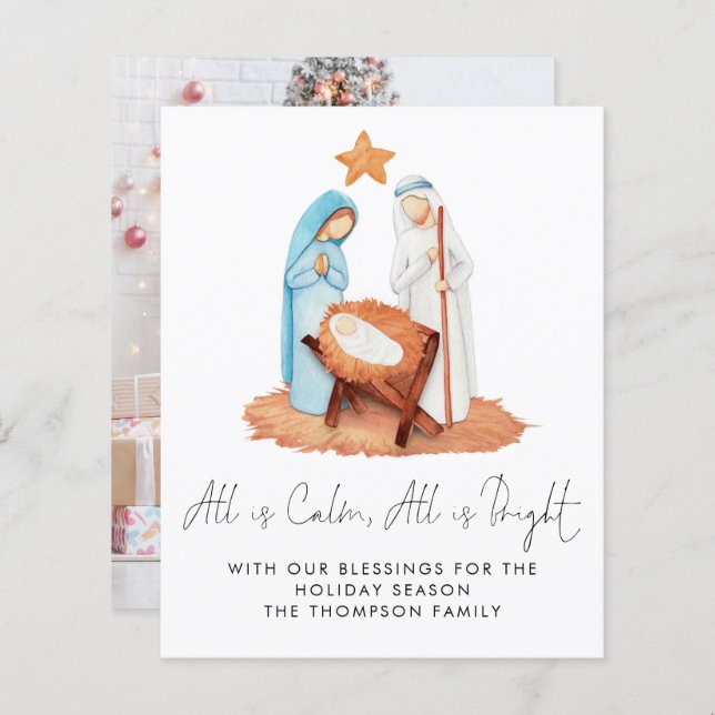 Budget Nativity Scene All Is Calm Photo (Front/Back)