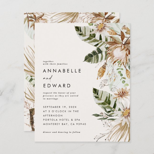 Budget natural bohemian botanical modern elegant (Front/Back)