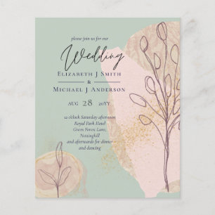 BUDGET Natural Earth Abstract Wedding Invitations Flyer
