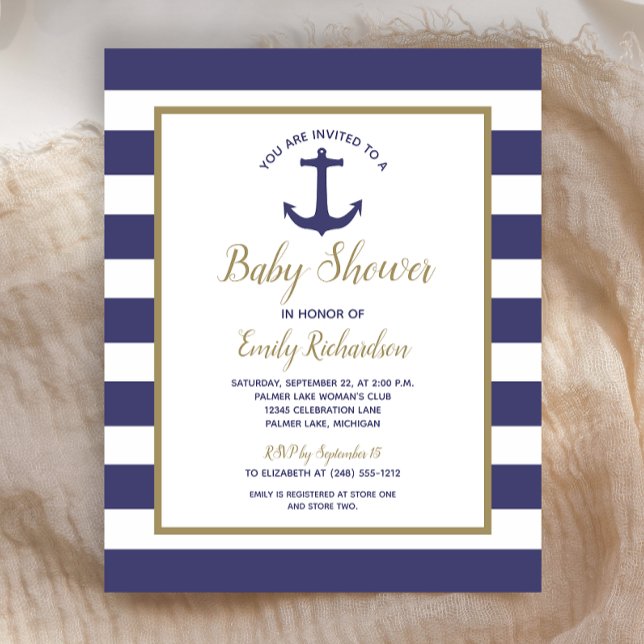Budget Nautical Baby Shower Invitation (Creator Uploaded)