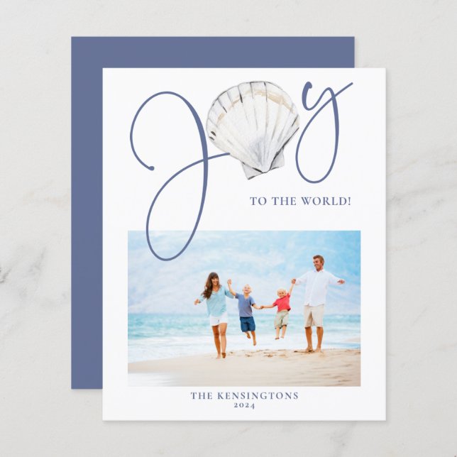 Budget Nautical Christmas Joy Seashell Holiday (Front/Back)