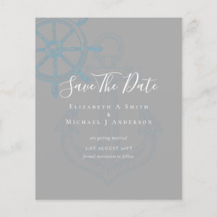 BUDGET Nautical PHOTO Save Dates Sea Beach Ocean Flyer