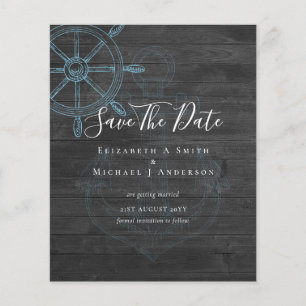 BUDGET Nautical PHOTO Save Dates Sea Beach Ocean Flyer